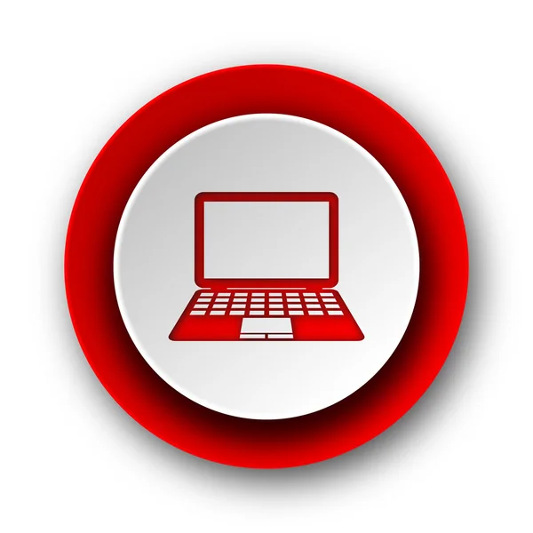 Computer red modern web icon on white background — Stock Photo, Image