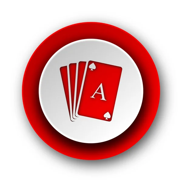 白い背景の上のカード赤のモダンな web アイコン — ストック写真