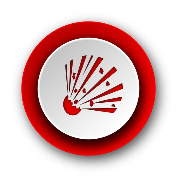 Bomba kırmızı modern web simgesi beyaz arka plan üzerinde — Stok fotoğraf