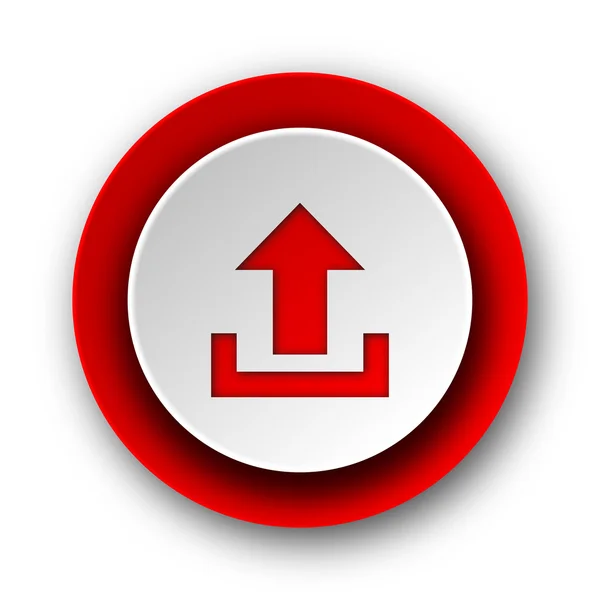 Upload ícone web moderno vermelho no fundo branco — Fotografia de Stock