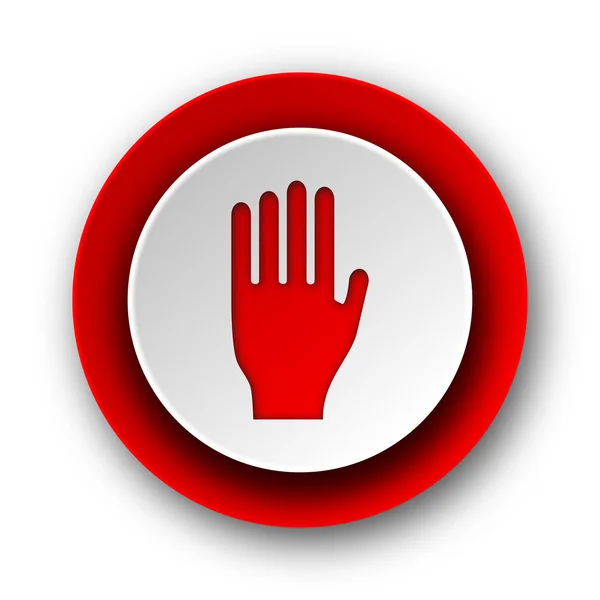 Stop red modern web icon on white background — Stock Photo, Image