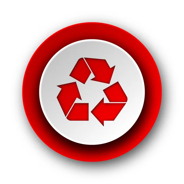 Reciclar ícone web moderno vermelho no fundo branco — Fotografia de Stock