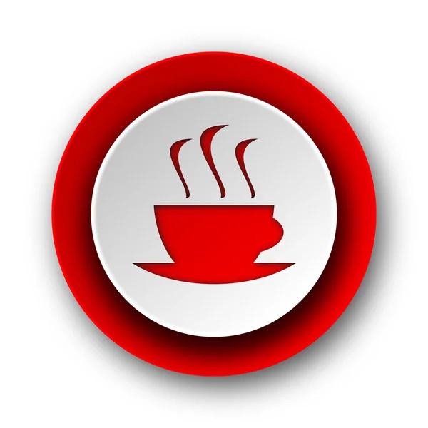 Espresso czerwony nowoczesny tkanina ikona na białym tle — Zdjęcie stockowe