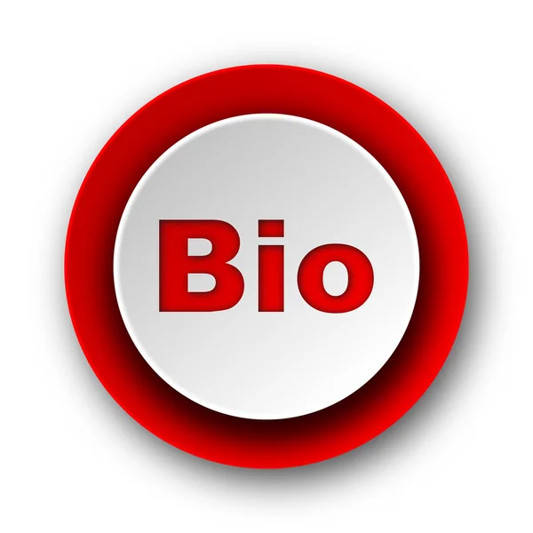 Bio rojo moderno icono web sobre fondo blanco —  Fotos de Stock