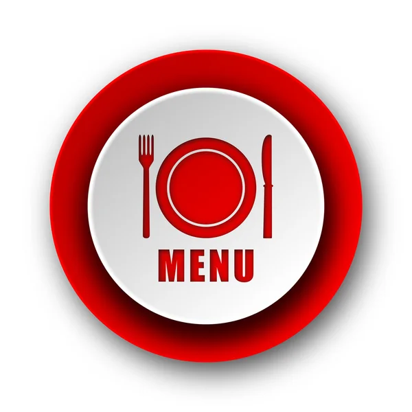 Menú rojo icono web moderno sobre fondo blanco — Foto de Stock