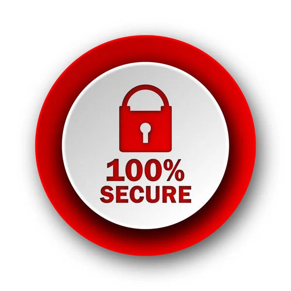 Secure red modern web icon on white background — Stock Photo, Image