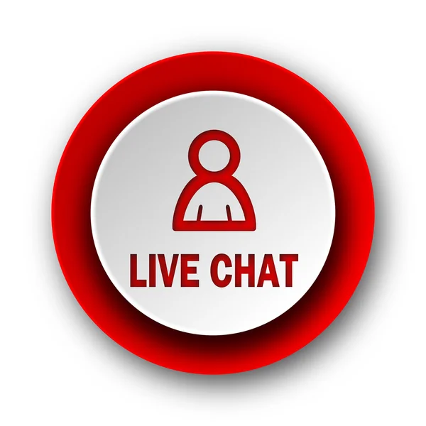 Livechat rode moderne web pictogram op witte achtergrond — Stockfoto