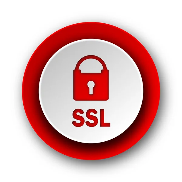 Ssl rojo moderno icono web sobre fondo blanco —  Fotos de Stock