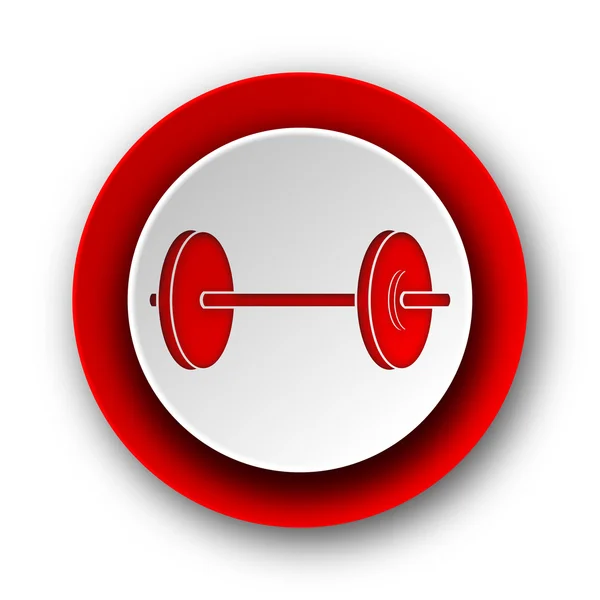 Fitness ícone web moderno vermelho no fundo branco — Fotografia de Stock