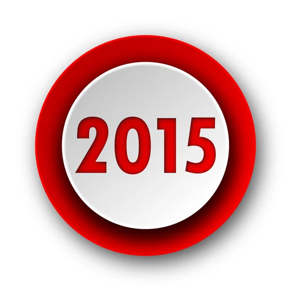 New year 2015 red modern web icon on white background — Stock Photo, Image