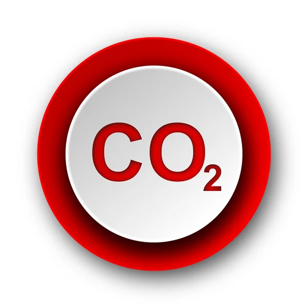 白い背景の上の二酸化炭素赤のモダンな web アイコン — ストック写真