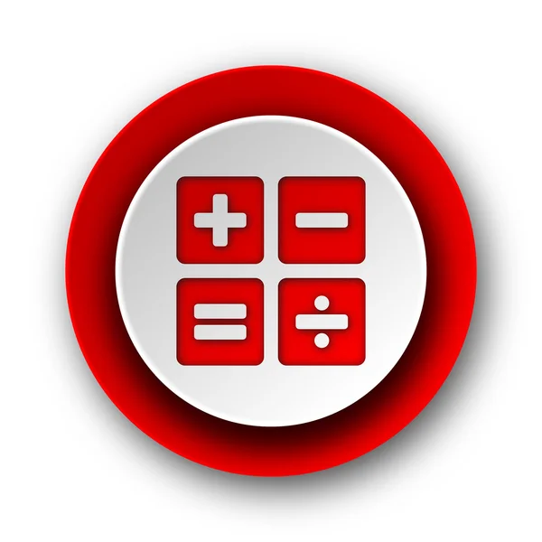 Калькулятор красный современный иконка веб на белом фоне — стоковое фото