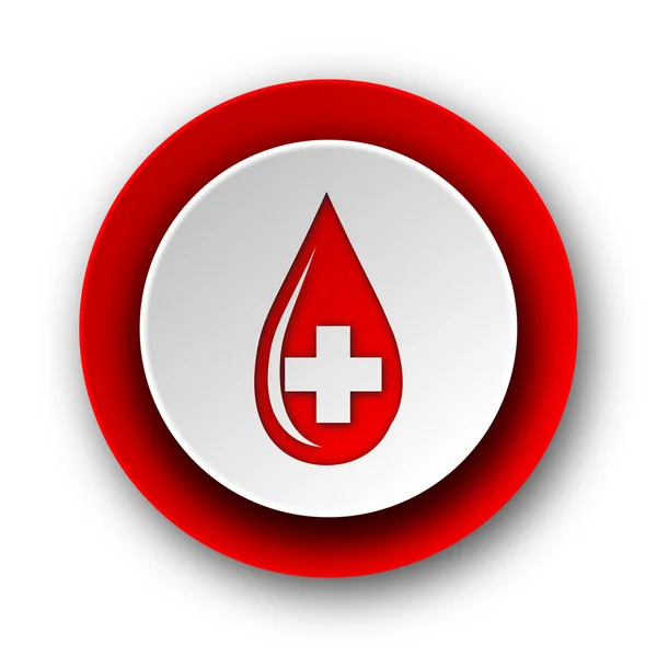 Kan kırmızı modern web simgesi beyaz arka plan üzerinde — Stok fotoğraf