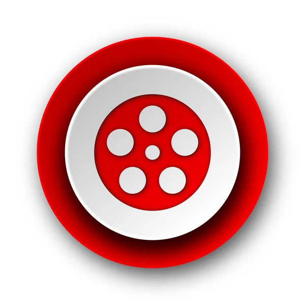 Película rojo moderno icono de la web sobre fondo blanco — Foto de Stock