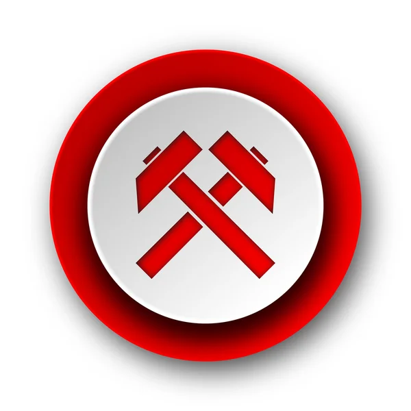 Minería icono web moderno rojo sobre fondo blanco — Foto de Stock