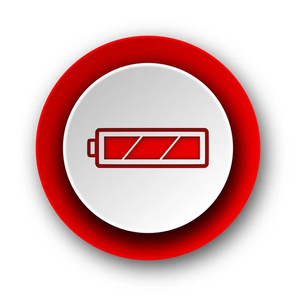 Battery red modern web icon on white background — Stock Photo, Image