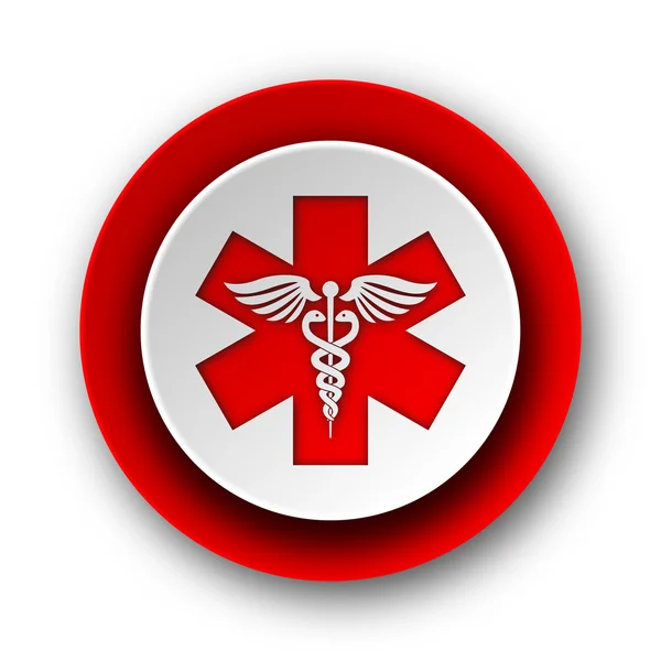 Notfall rotes modernes Web-Symbol auf weißem Hintergrund — Stockfoto