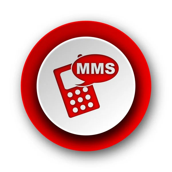 Mms 红色现代网页图标在白色背景 — 图库照片