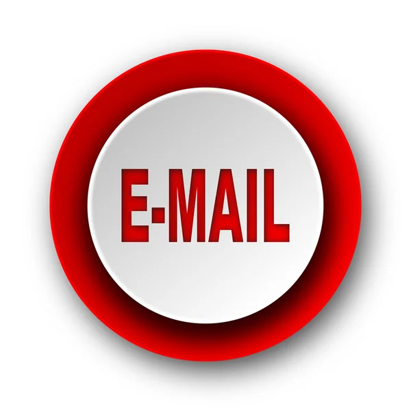 Email rojo icono web moderno sobre fondo blanco —  Fotos de Stock