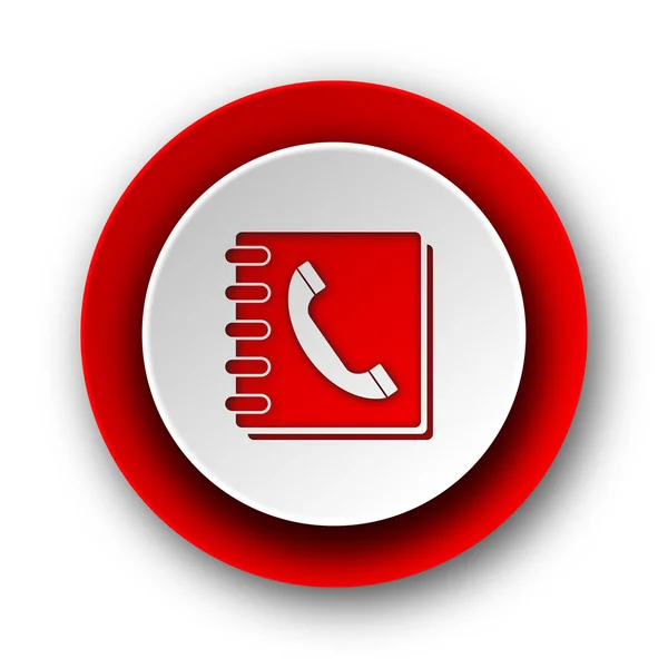 Telefoonboek rode moderne web pictogram op witte achtergrond — Stockfoto