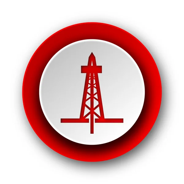 Perfuração vermelho moderno web ícone no fundo branco — Fotografia de Stock