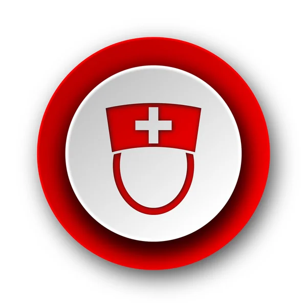 护士红色现代网页图标在白色背景 — 图库照片