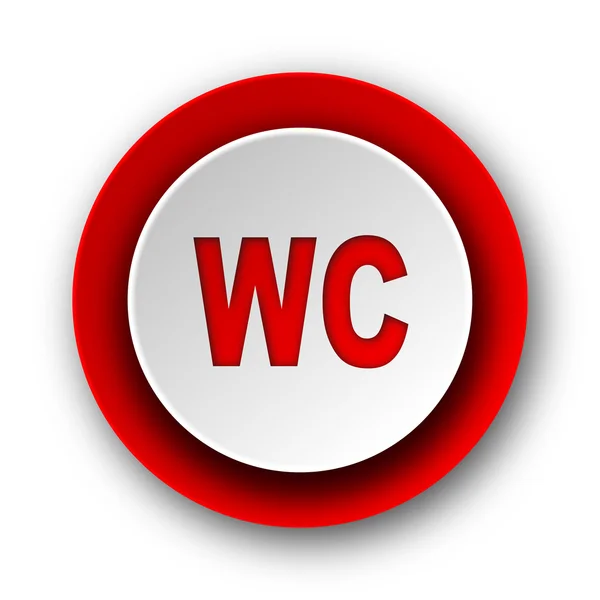 Toalete vermelho moderno ícone web no fundo branco — Fotografia de Stock