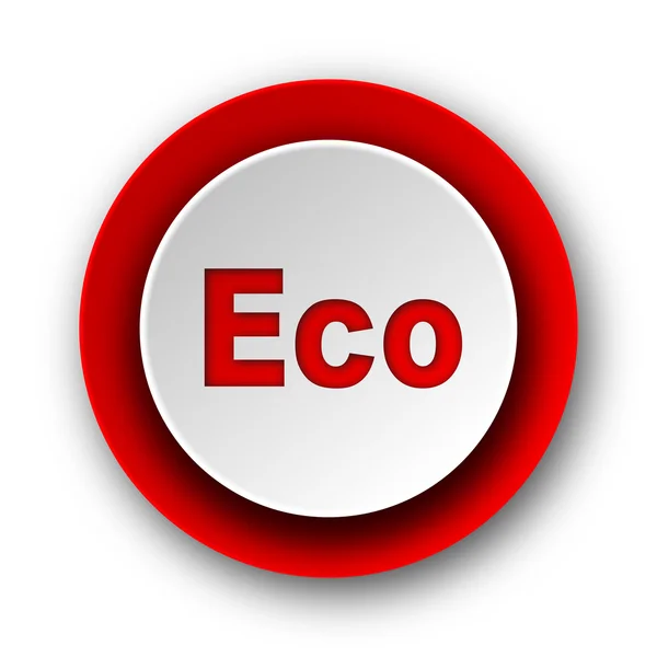 Εικονίδιο κόκκινο σύγχρονο web Eco σε λευκό φόντο — Φωτογραφία Αρχείου