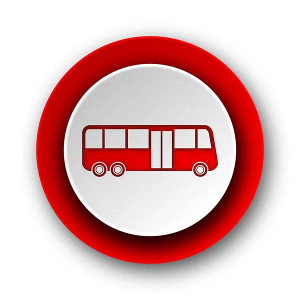 Ikona červeného moderní webové autobus na bílém pozadí — Stock fotografie