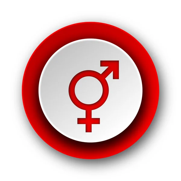 Sex ikonu červené moderní web na bílém pozadí — Stock fotografie