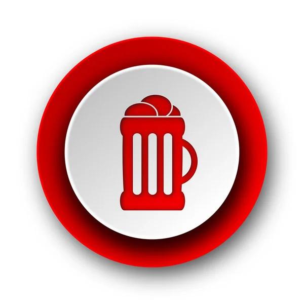 Beer red modern web icon on white background — Stock Photo, Image