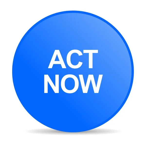 Act now internet blue icon — Stock Photo, Image