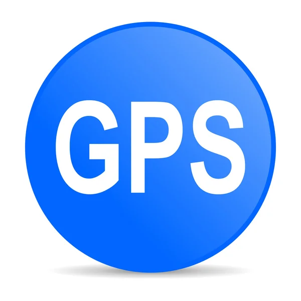 GPS синяя иконка — стоковое фото