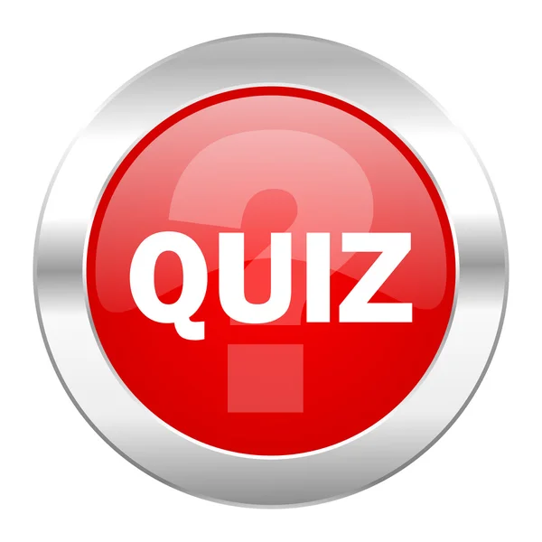 Quiz cerchio rosso cromato icona web isolato — Foto Stock