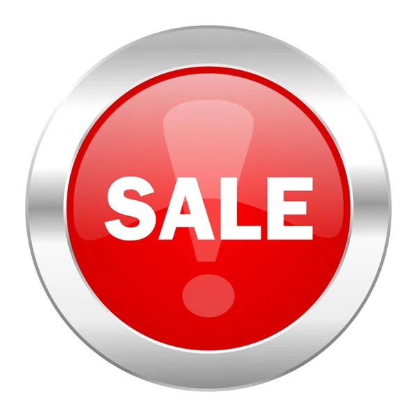 Sale red circle chrome web icon isolated — Stock Photo, Image