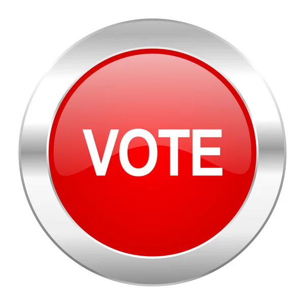 Vote red circle chrome web icon isolated — Stock Photo, Image