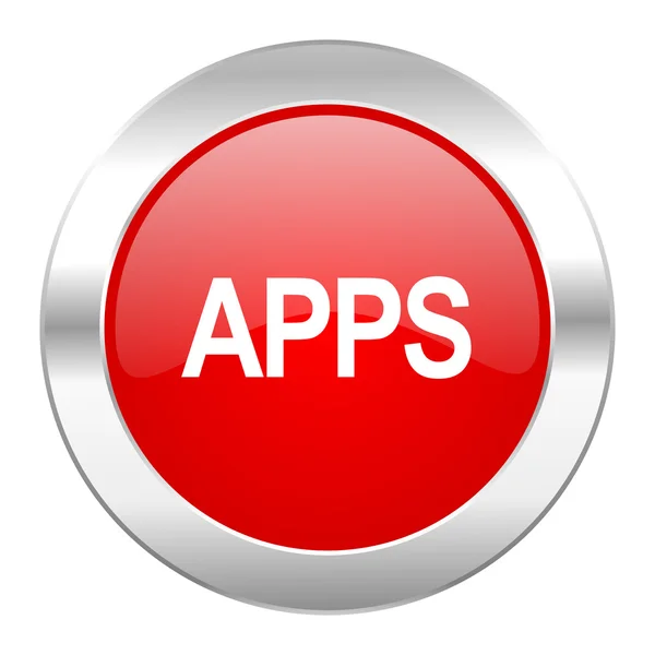 Apps red circle chrome web icon isolated — Stock Photo, Image