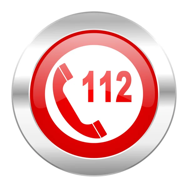 Emergency call red circle chrome web icon isolated — Stock Photo, Image