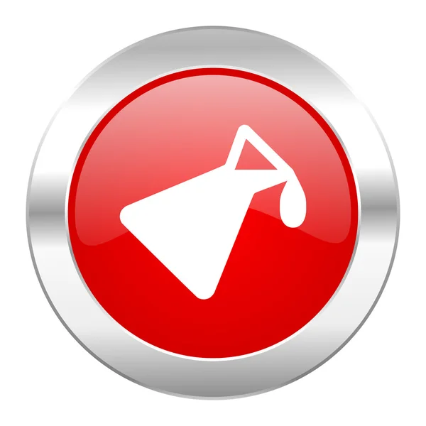 Chimica cerchio rosso cromo icona web isolato — Foto Stock