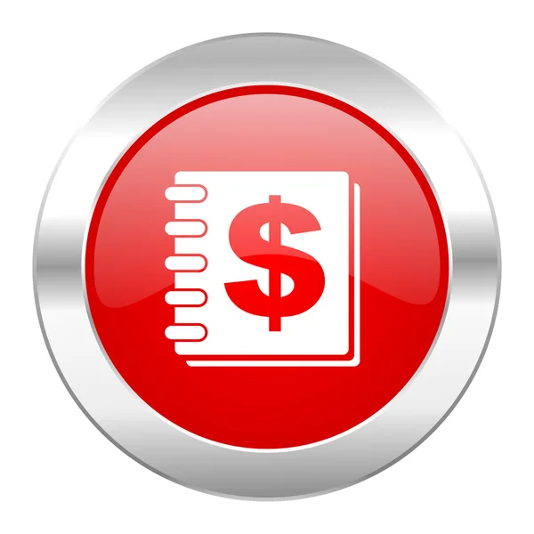 Dinero círculo rojo cromo web icono aislado — Foto de Stock