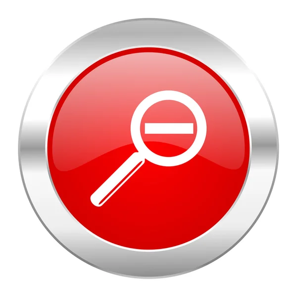 Lens red circle chrome web icon isolated — Stock Photo, Image