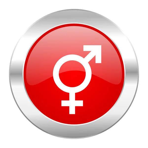 Sex red circle chrome web icon isolated — Stock Photo, Image