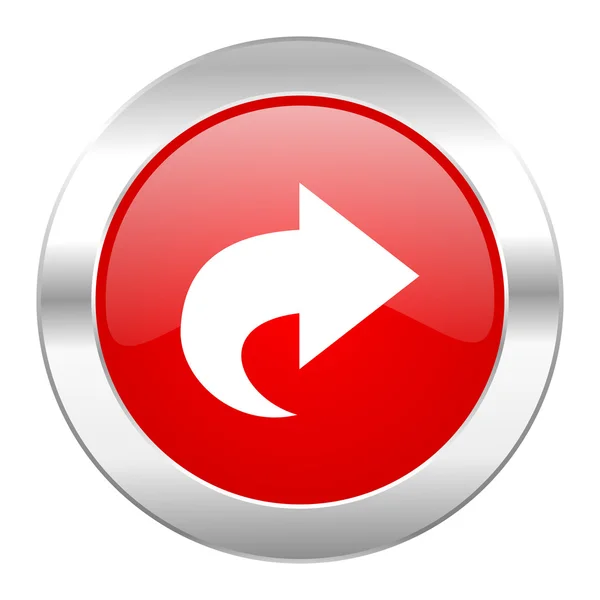 Volgende rode cirkel chrome web-icoon geïsoleerd — Stockfoto