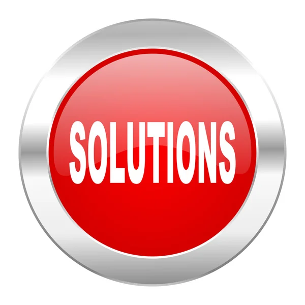 Solutions cercle rouge icône web chrome isolé — Photo
