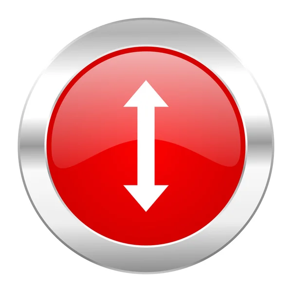 Arrow red circle chrome web icon isolated — Stock Photo, Image