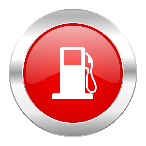 Petrol roter Kreis Chrom Web-Symbol isoliert — Stockfoto