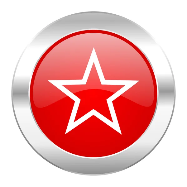 Étoile cercle rouge icône web chrome isolé — Photo