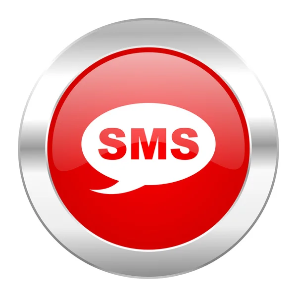 Sms círculo vermelho ícone web cromo isolado — Fotografia de Stock