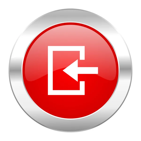 Voer rode cirkel chrome web-icoon geïsoleerd — Stockfoto