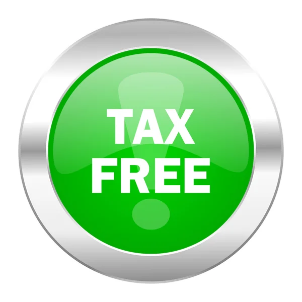 Податковий безкоштовний зелений круг хром веб значок ізольований — стокове фото